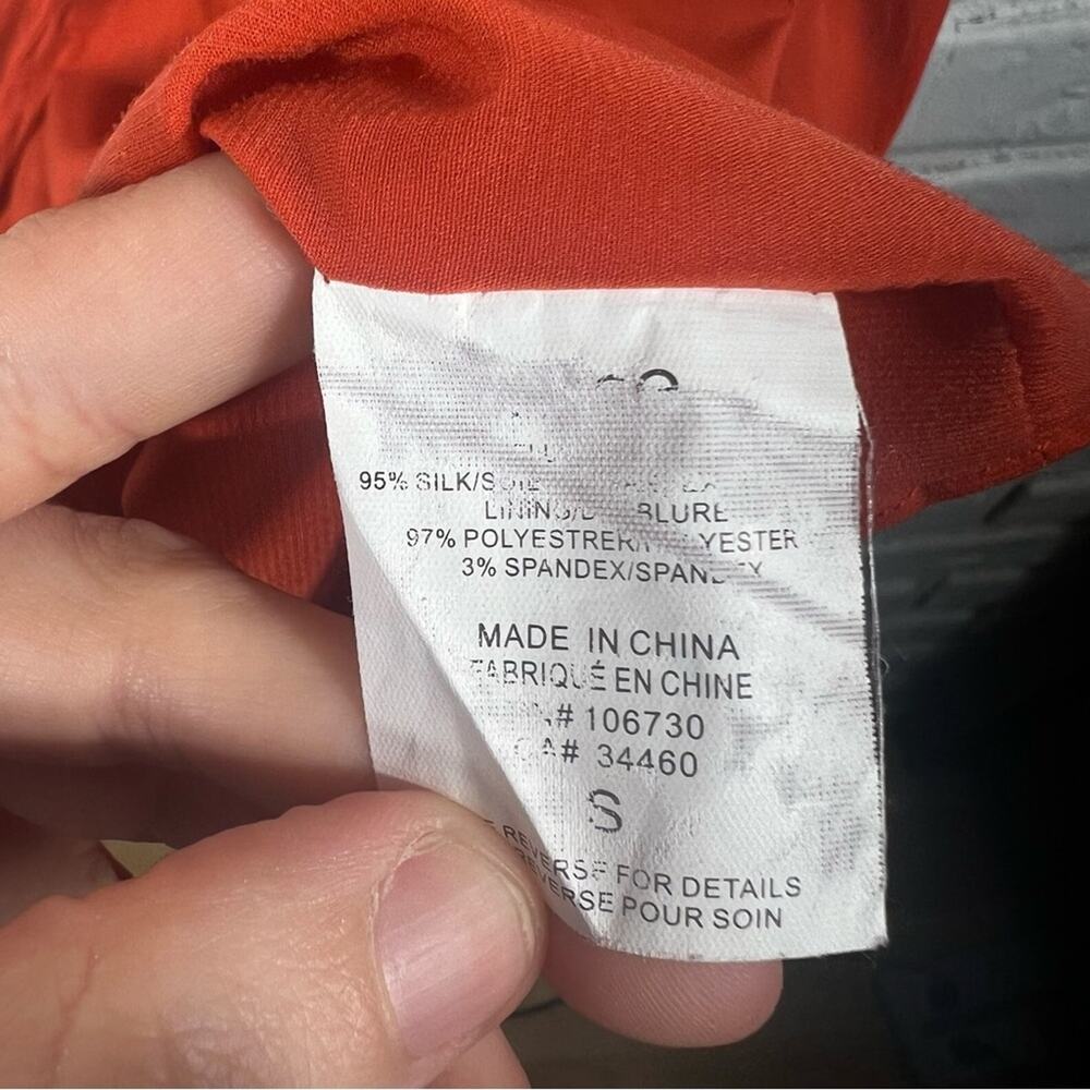 Vince Silk Blend Orange Mini Dress Size Small - Picture 5 of 10